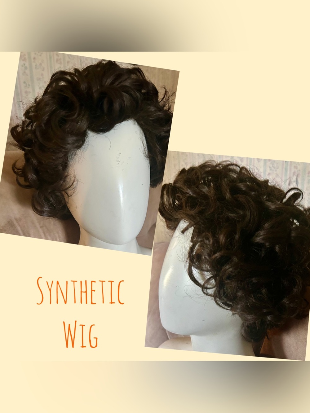 Synthetic Short Curly Wig in Dark Brown - Women Hair